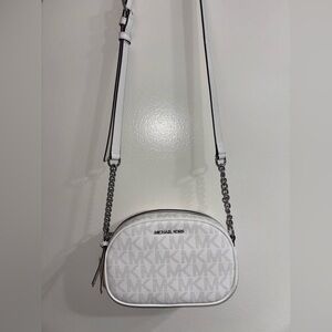 Michael Kors White Logo Crossbody Bag